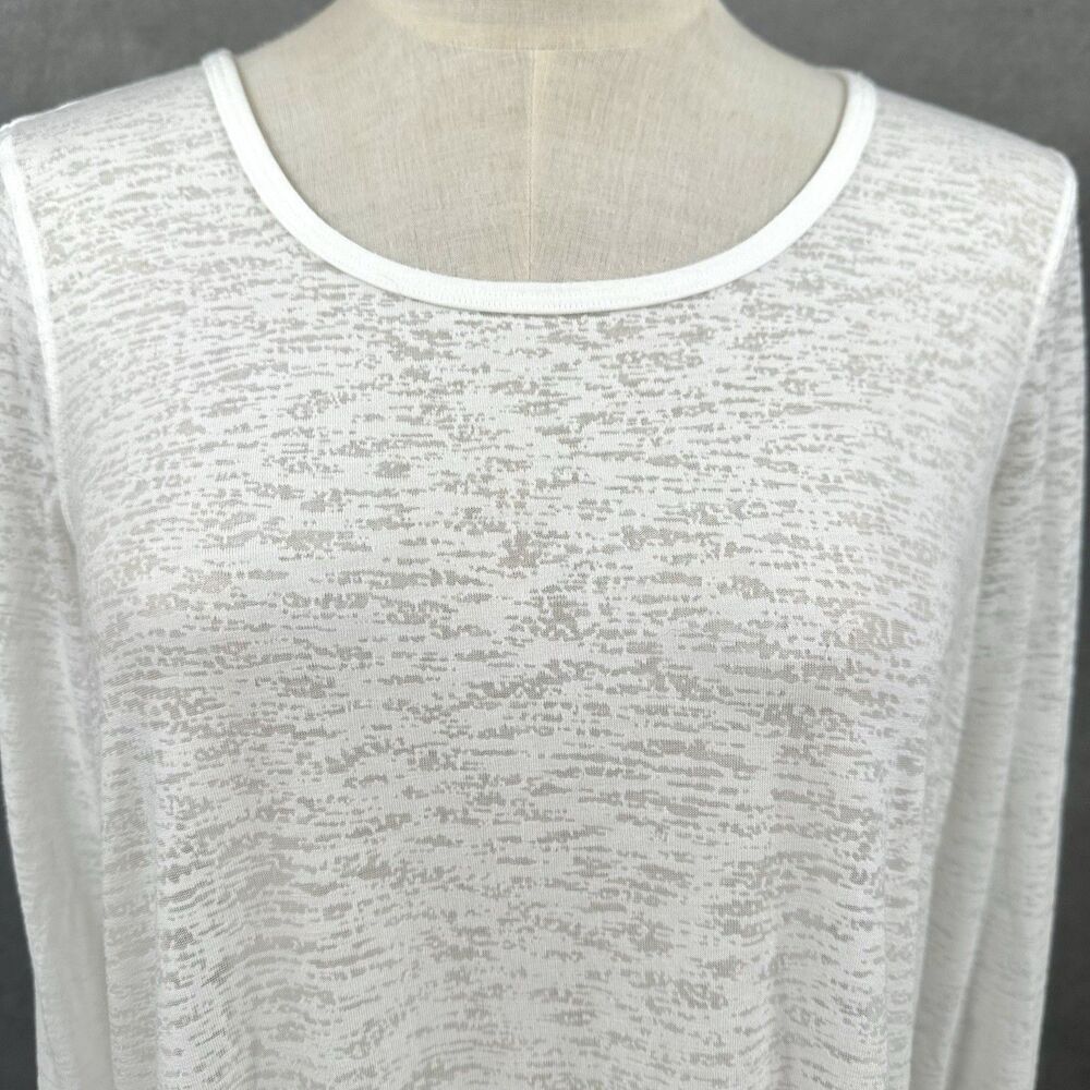 Lululemon Womens Long Sleeve Shirt Sz 6 White Open Keyhole Back Low Key Burnout - Picture 9 of 11